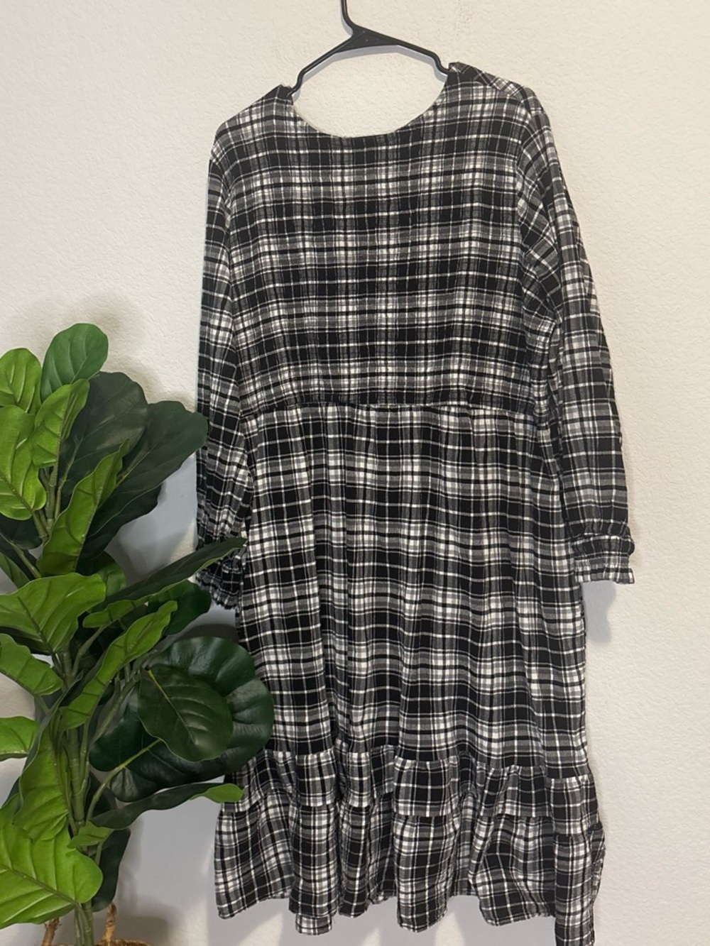 Terra & Sky Black and White Plaid Dress